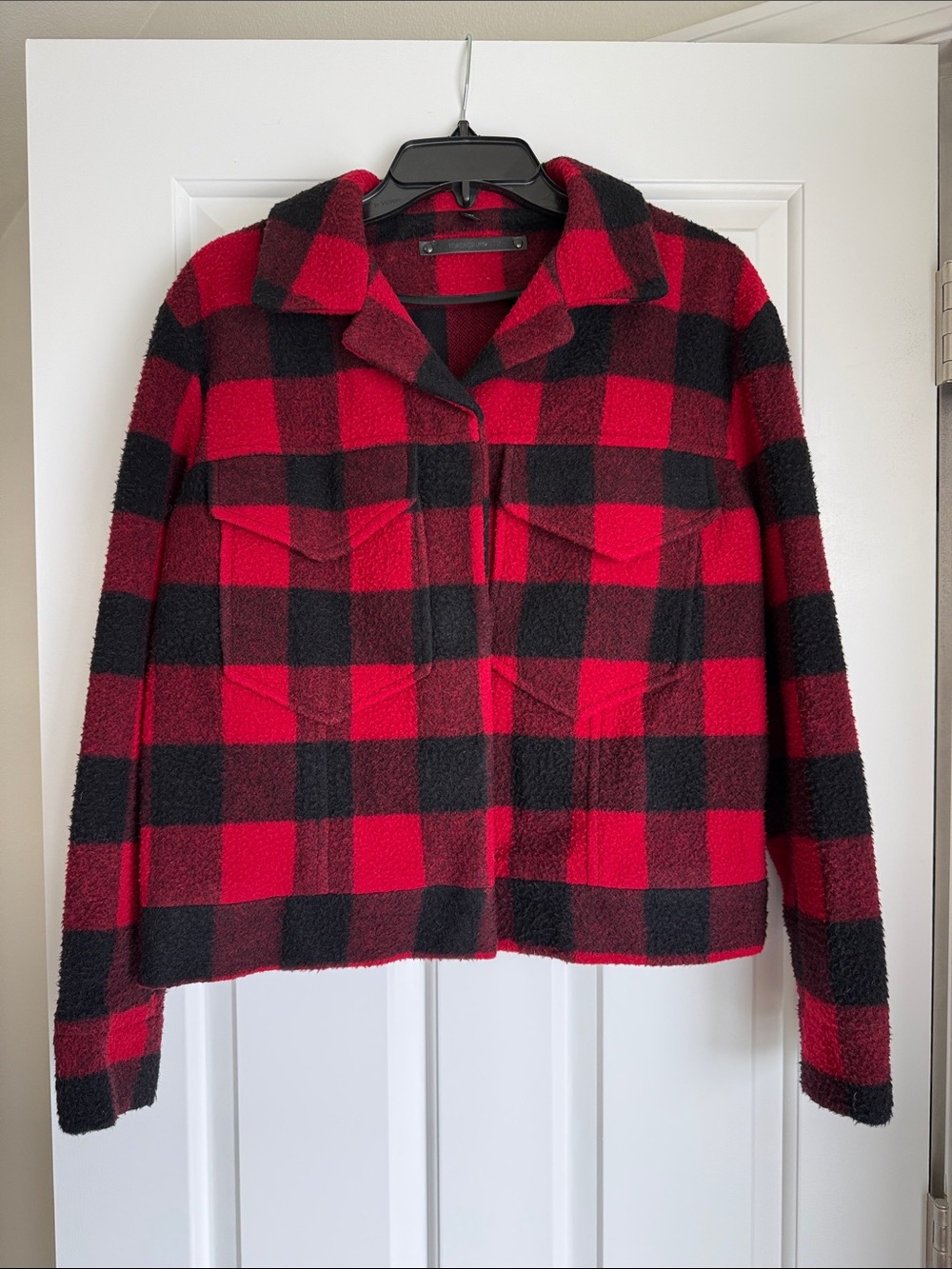Topshop - Red & Black Buffalo Plaid Jacket - Size 6 US